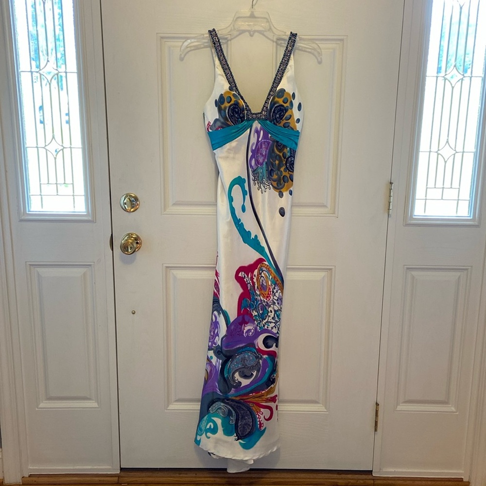 Beautiful Dress with embellishments, paisley design.